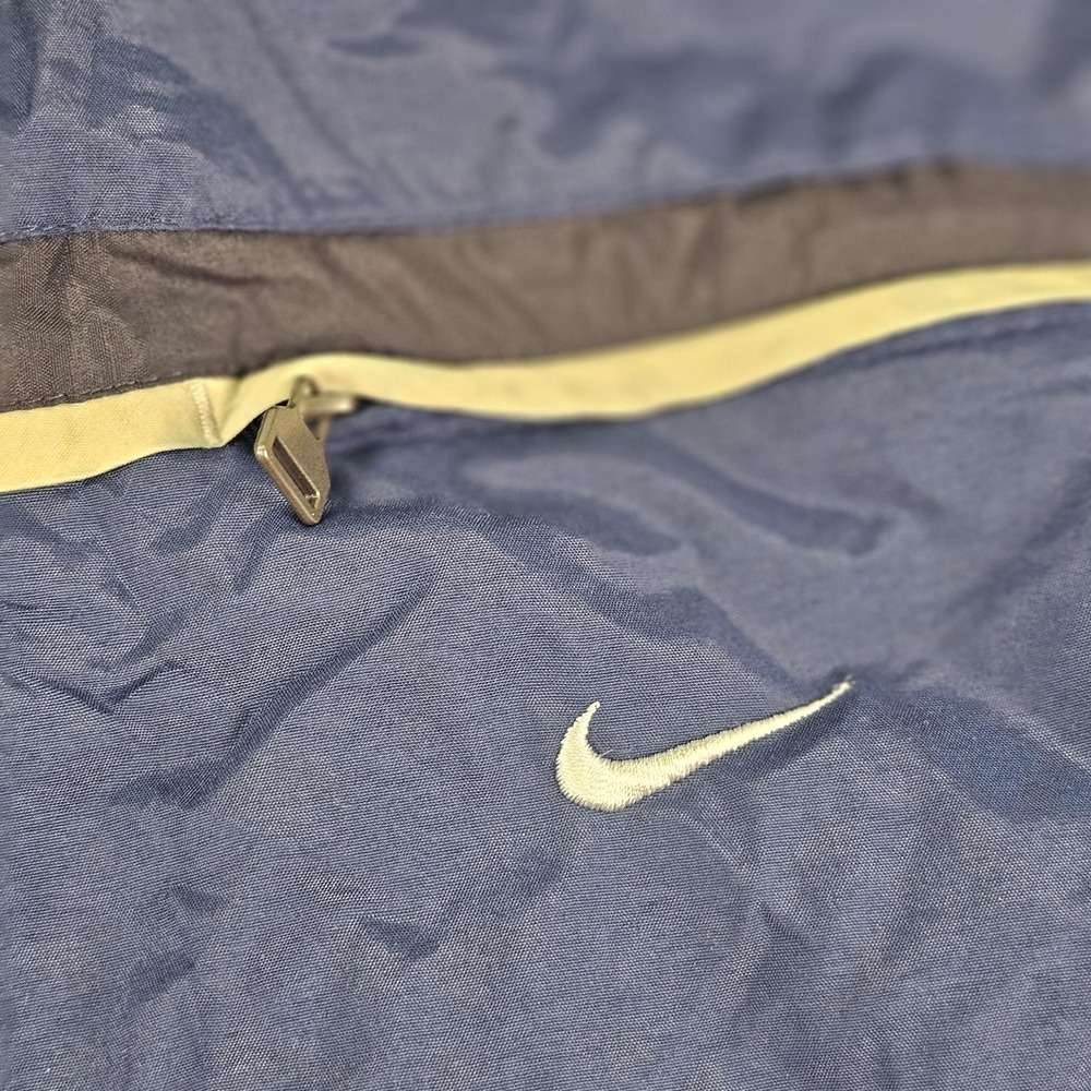 Nike Jacket Mens Large Navy Blue Windbreaker Full Zip Lined Stripe Swoosh Track - Picture 5 of 13
